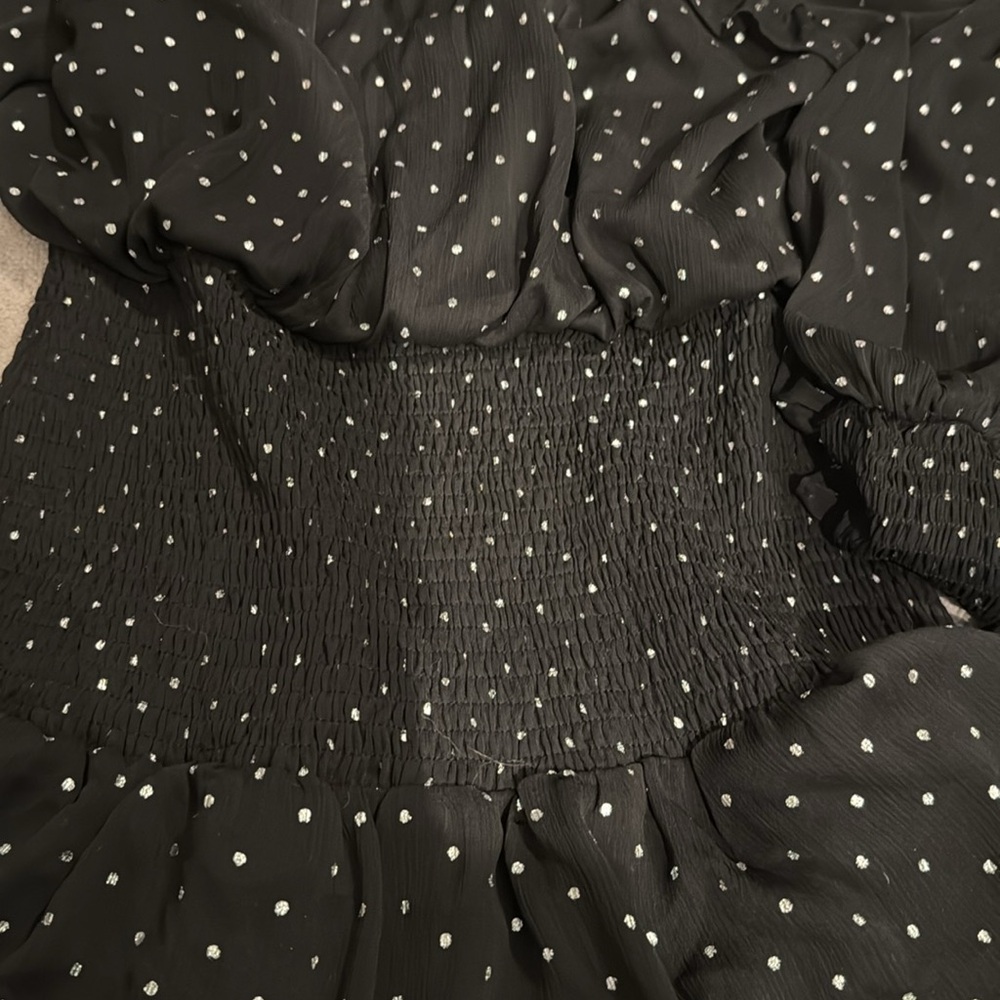 Vici Black Dress with White Dots - Picture 3 of 5